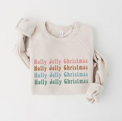 Holly Jolly Christmas Sweatshirt - Dusty Beige