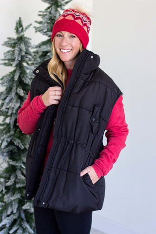 Madison Puffer Vest - Black