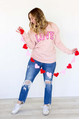 LOVE Sweatshirt - Heather Pink