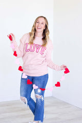LOVE Sweatshirt - Heather Pink