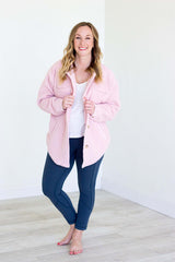 Jessie Shacket Fleece - Soft Pink