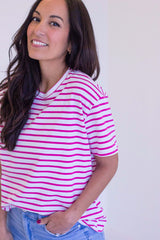 Jules Top - Pink Stripe