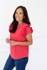 Addison Top (XS-Large) - Dark Coral