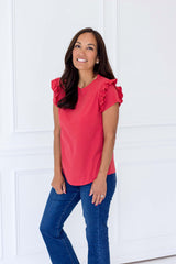 Addison Top (XS-Large) - Dark Coral