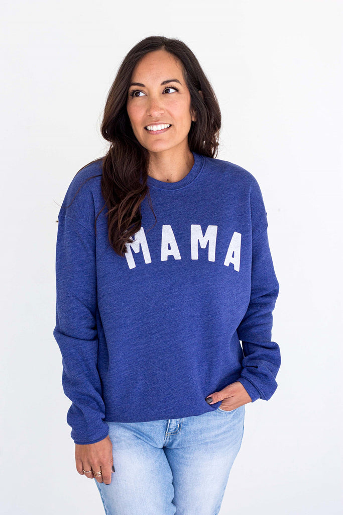Mama Sweatshirt Small XL Heather Royal Blue Sashy Pants