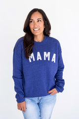 Mama Sweatshirt (Small-XL) - Heather Royal Blue