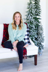 Merry & Bright Puff Sweatshirt - Heather Sage