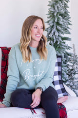 Merry & Bright Puff Sweatshirt - Heather Sage