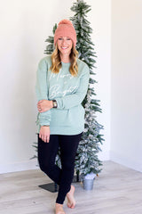 Merry & Bright Puff Sweatshirt - Heather Sage