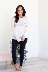 Holly Jolly Christmas Sweatshirt - Dusty Beige