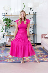 Anastasia Dress - Fuchsia