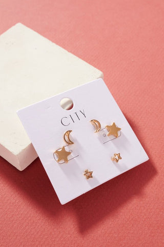 Girls Assorted Earrings - Set of 3