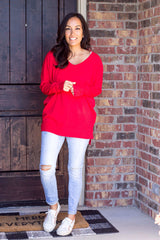 Evangeline Sweater - Bright Red
