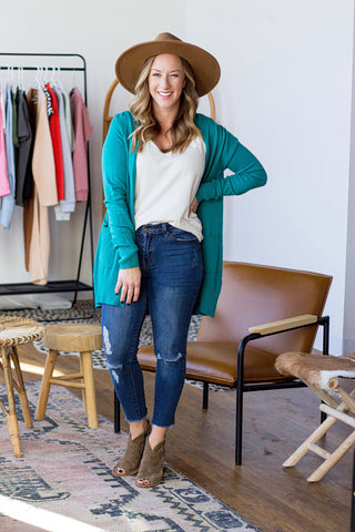 Amber Cardigan - Caribbean Blue