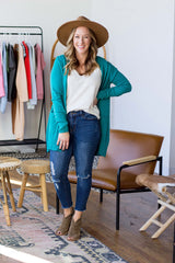 Amber Cardigan - Caribbean Blue