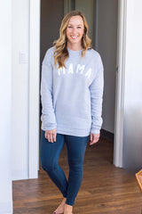 Mama Sweatshirt (Small-XL) - Heather Blue