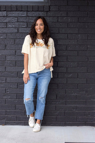 Sienna Top - Mustard Stripe