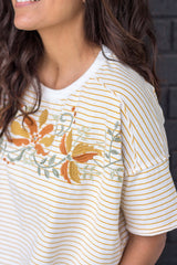 Sienna Top - Mustard Stripe